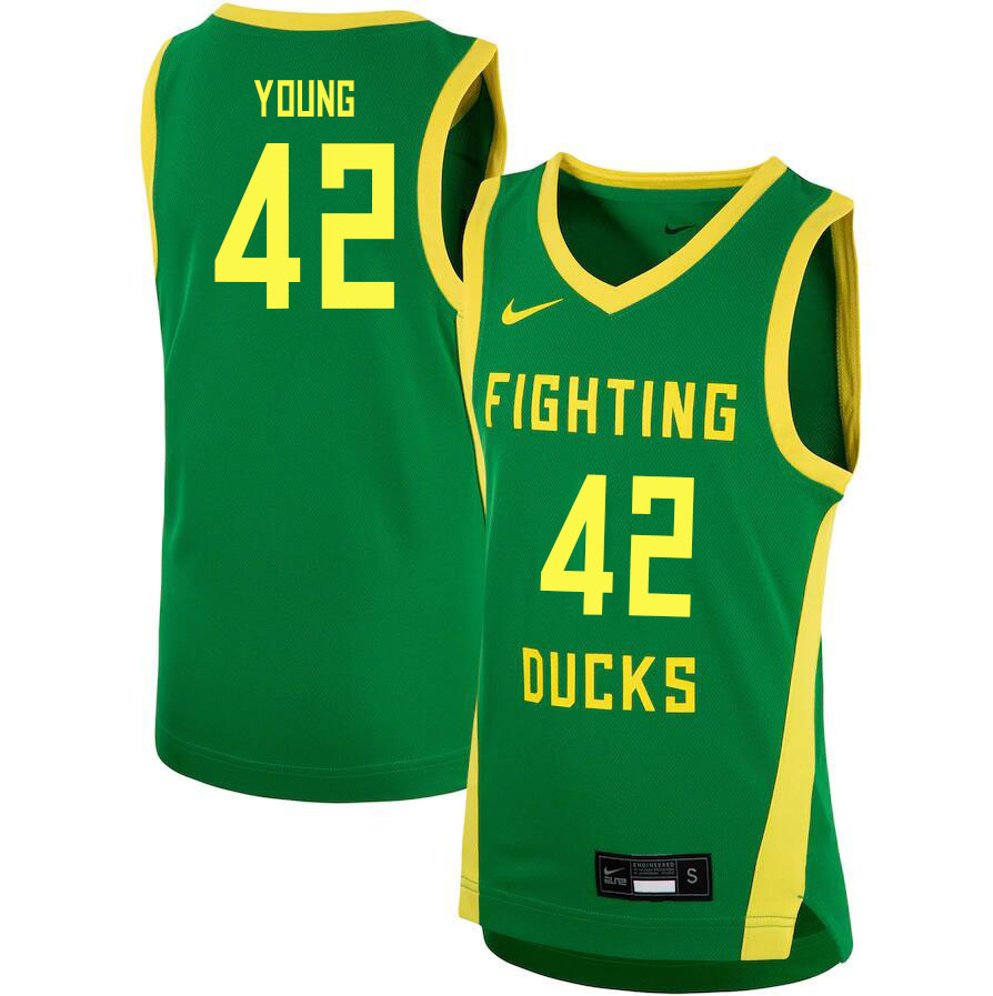 Men #42 Jacob Young Oregon Ducks College Basketball Jerseys Sale-Green - Click Image to Close